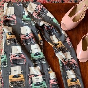 Lularoe Typewriter Print Caroline Cardigan Sweater